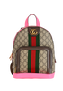 Ophidia Small Backpack, £650, Handbags, Beige/Pink, Canvas, Front view